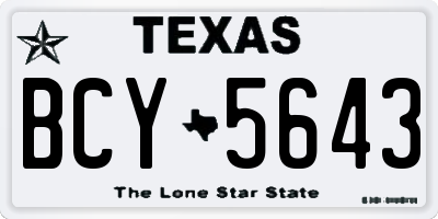 TX license plate BCY5643