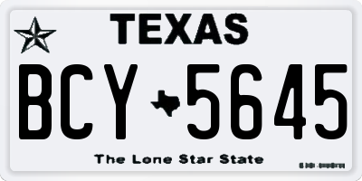 TX license plate BCY5645