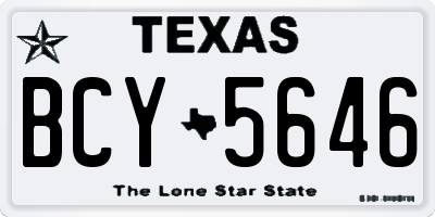 TX license plate BCY5646