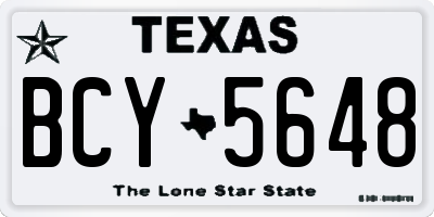 TX license plate BCY5648