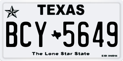 TX license plate BCY5649