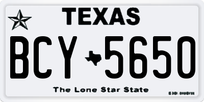TX license plate BCY5650