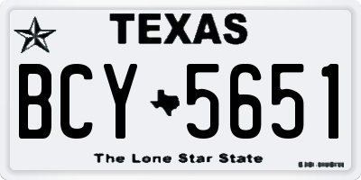 TX license plate BCY5651