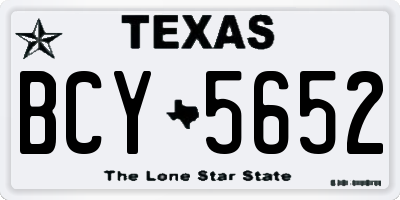 TX license plate BCY5652
