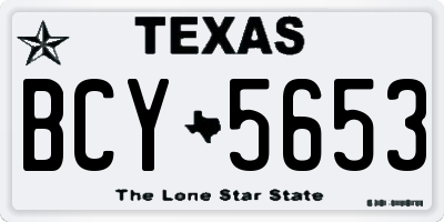 TX license plate BCY5653