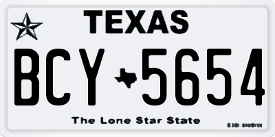 TX license plate BCY5654