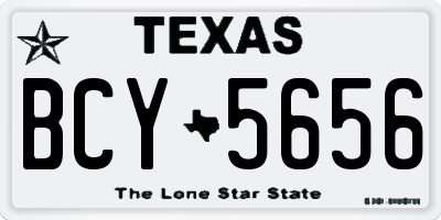 TX license plate BCY5656