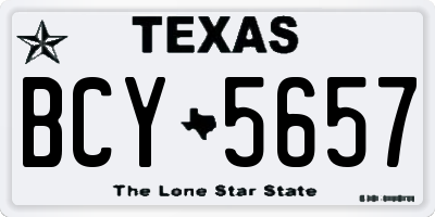 TX license plate BCY5657