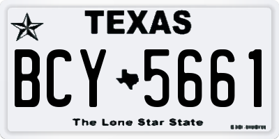 TX license plate BCY5661