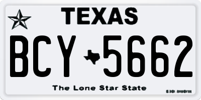 TX license plate BCY5662