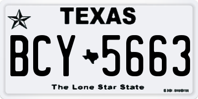 TX license plate BCY5663