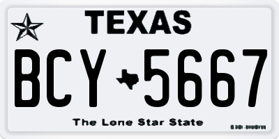 TX license plate BCY5667