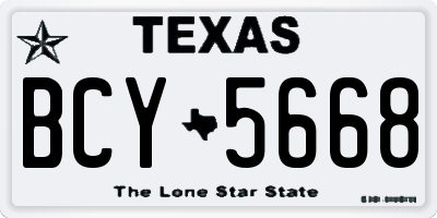 TX license plate BCY5668