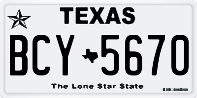 TX license plate BCY5670