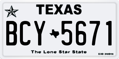 TX license plate BCY5671