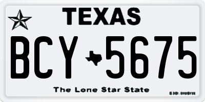 TX license plate BCY5675