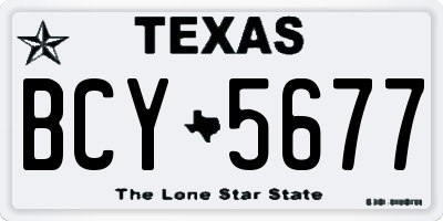 TX license plate BCY5677