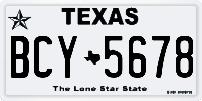 TX license plate BCY5678