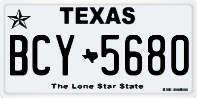 TX license plate BCY5680