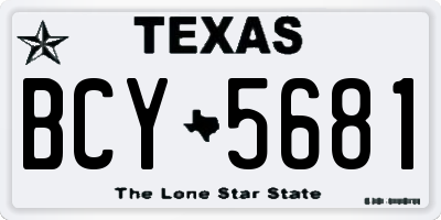 TX license plate BCY5681