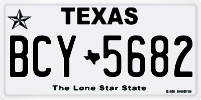 TX license plate BCY5682