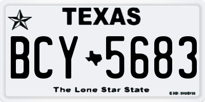TX license plate BCY5683