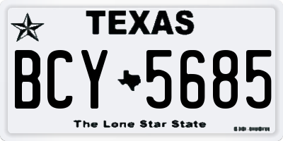 TX license plate BCY5685