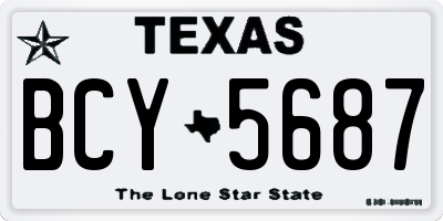 TX license plate BCY5687