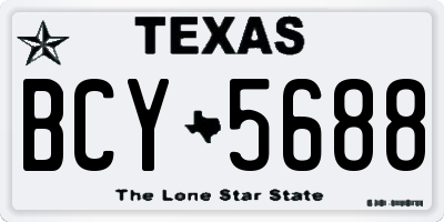 TX license plate BCY5688