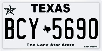 TX license plate BCY5690