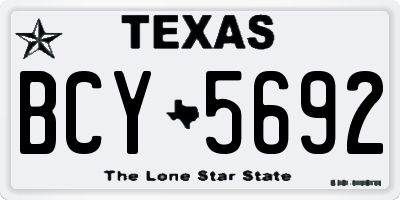 TX license plate BCY5692