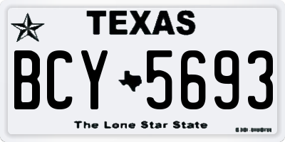 TX license plate BCY5693