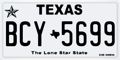 TX license plate BCY5699