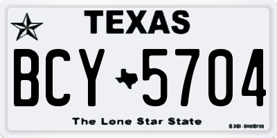 TX license plate BCY5704