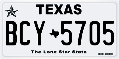 TX license plate BCY5705
