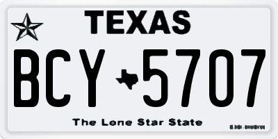 TX license plate BCY5707