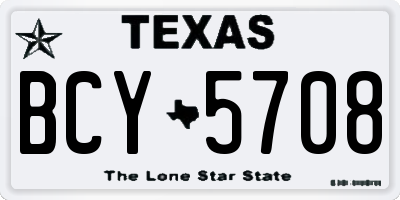 TX license plate BCY5708