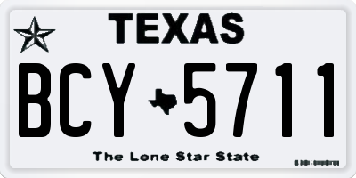TX license plate BCY5711