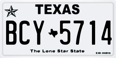 TX license plate BCY5714