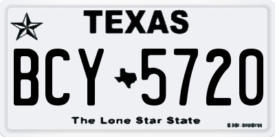 TX license plate BCY5720