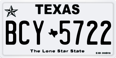 TX license plate BCY5722