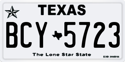 TX license plate BCY5723