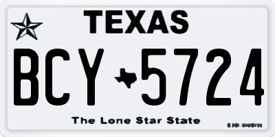 TX license plate BCY5724