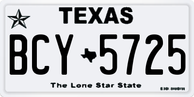 TX license plate BCY5725