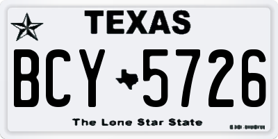 TX license plate BCY5726