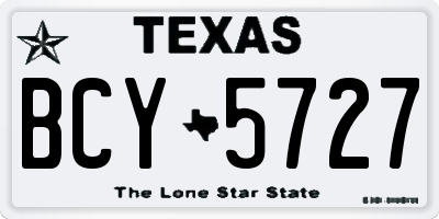 TX license plate BCY5727