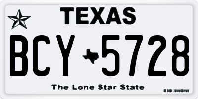 TX license plate BCY5728