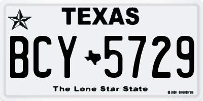 TX license plate BCY5729