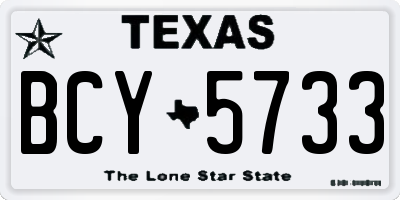 TX license plate BCY5733