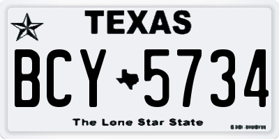 TX license plate BCY5734